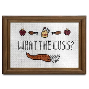 What the Cuss? || Cross stitch with Fantastic Mr. Fox details