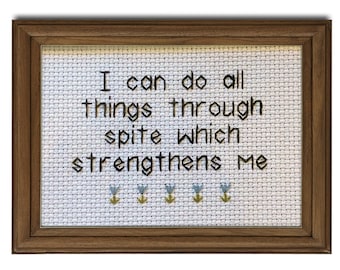 I Can do All Things Through Spite Which Strengthens Me || Cross stitch