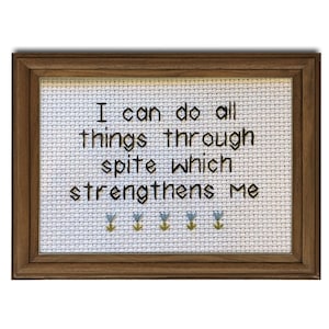 I Can do All Things Through Spite Which Strengthens Me || Cross stitch