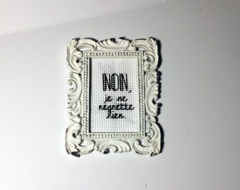 Non, je ne regrette rien - subversive cross stitch mini