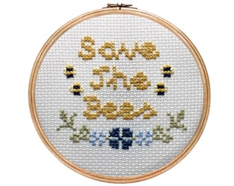 Save The Bees // Punto de cruz con detalles de abejas