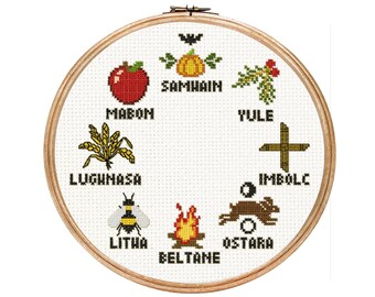 Ruota dell'anno // Calendario pagano // Punto croce in telaio
