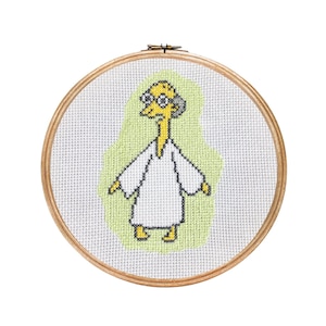 Mr Burns I Bring You Love || Glow in the dark cross stitch