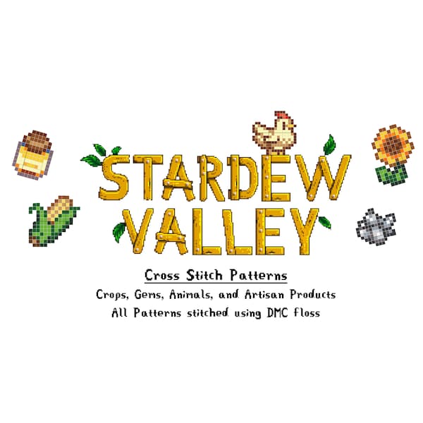 Stardew Valley || Cross stitch needlepoint pattern || Over 200 items!