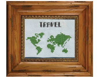 World Map Cross Stitch