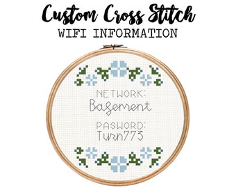Custom Wifi Information Cross Stitch || Hoop