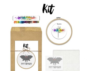 Cute Mothman || Cross stitch needlepoint kit
