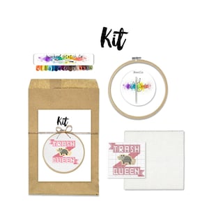 Trash Queen || Cross stitch needlepoint kit