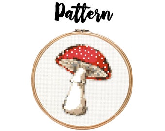 Mushroom || Cross stitch needlepoint pattern