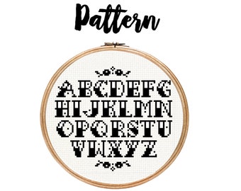Tattoo Cross Stitch Font Pattern PDF