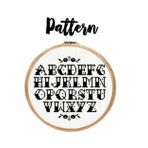 Tattoo Cross Stitch Font Pattern PDF