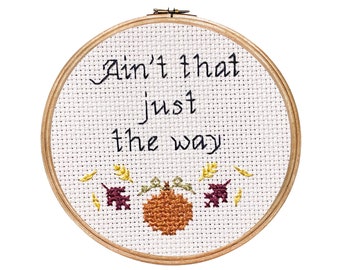 Ain't That Just The Way || Over The Garden Wall inspired cross stitch with fall wreath detail