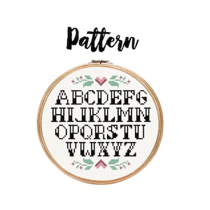 Bold Cross Stitch Font Pattern PDF