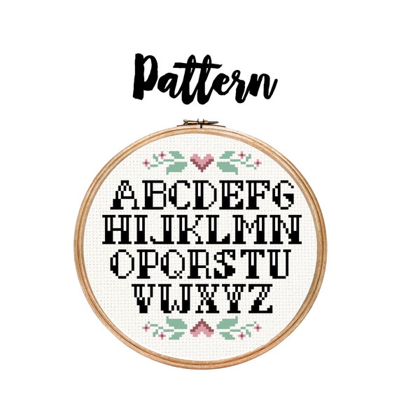 Bold Cross Stitch Font Pattern PDF