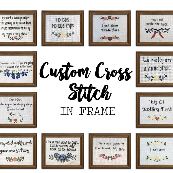 Custom  Cross Stitch || Great gift for any occasion || Birthdays, Christmas, anniversaries, graduation, etc.