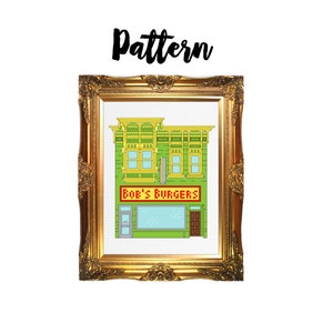 Bob's Burgers Restaurant || Korsstygnsmönster med nålpunktsmönster