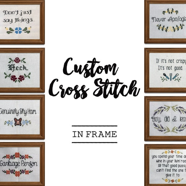 Custom  Cross Stitch || Great gift for any occasion || Birthdays, Christmas, anniversaries, graduation, etc.