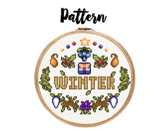 Stardew Valley Winter Crops || Cross stitch needlepoint pattern