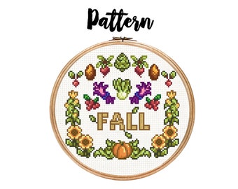 Stardew Valley Fall Crops || Cross stitch needlepoint pattern