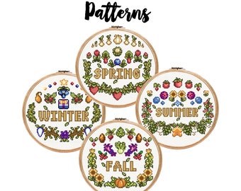 Stardew Valley Seasonal Crops || Cross stitch needlepoint patterns