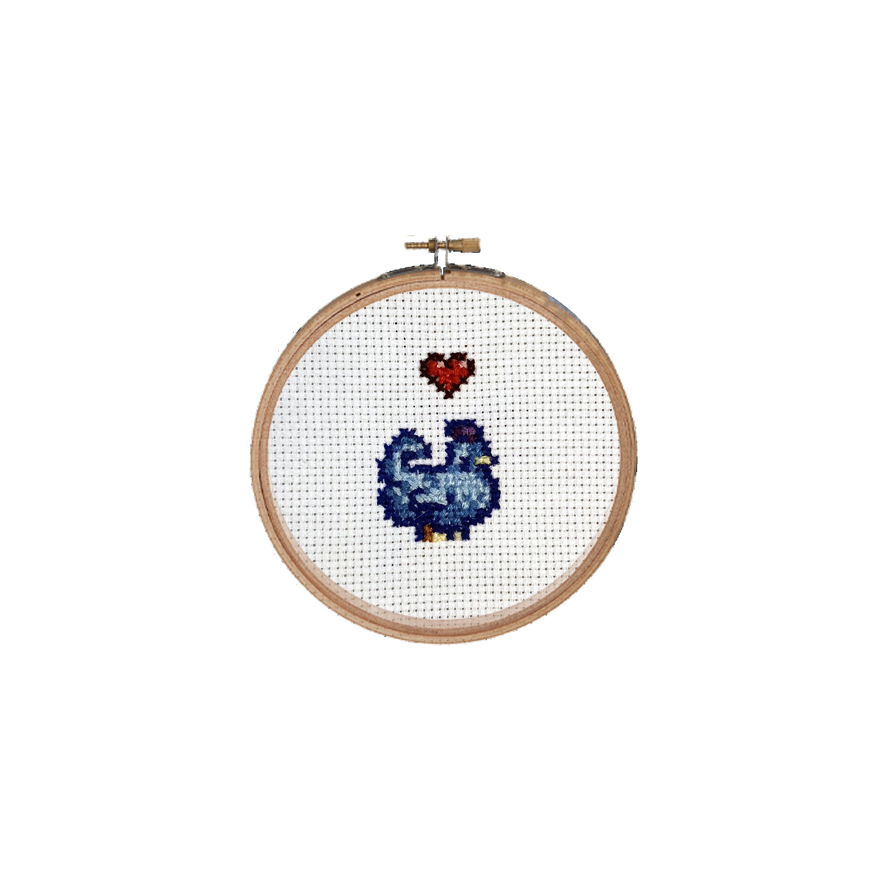 Stardew Valley Blue Chicken With Heart || Cross stitch