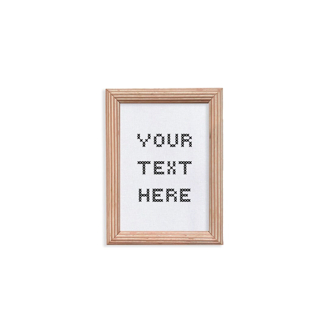 Custom Cross Stitch in Pink Frame Cross Stitch Etsy