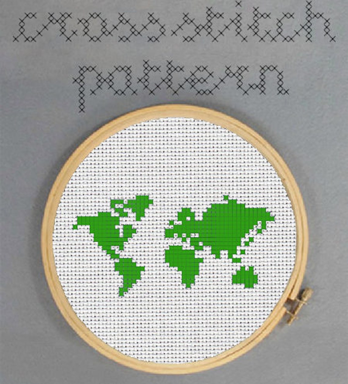 World Map Cross stitch needlepoint pattern Etsy