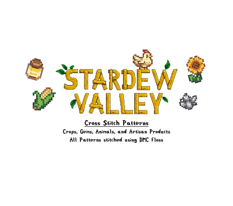 Stardew Valley || Cross stitch needlepoint pattern || Over 200 items!
