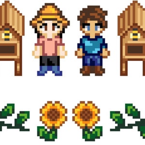 Custom Stardew Valley Family Cross Stitch Pattern Pets Included 画像 10