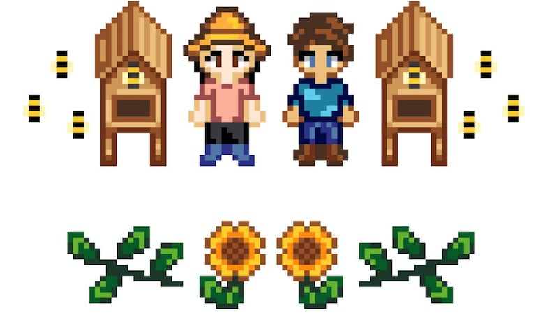 Custom Stardew Valley Family Cross Stitch Pattern Pets Included 画像 10