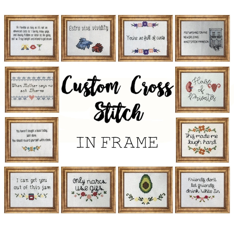 Custom Cross Stitch || Great gift for any occasion || Birthdays, Christmas, anniversaries, graduation, etc.