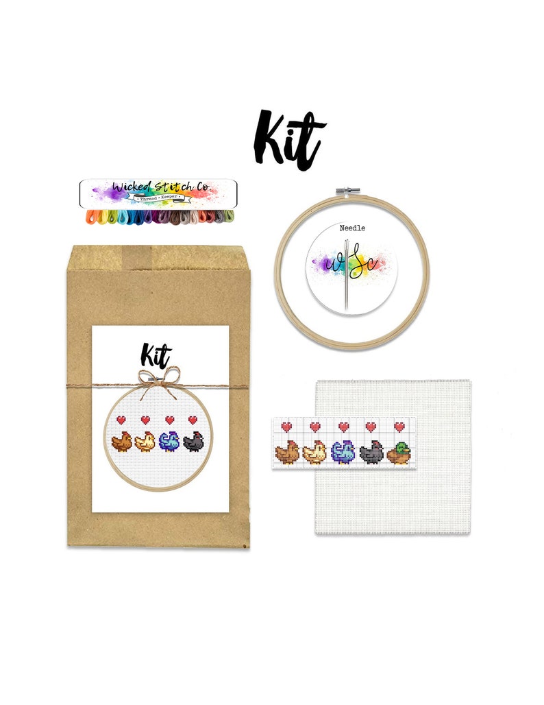 Stardew Valley Chickens Cross stitch needlepoint kit