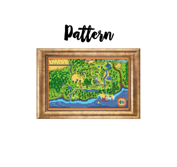 Stardew Valley Map Cross Stitch Needlepoint Pattern Etsy