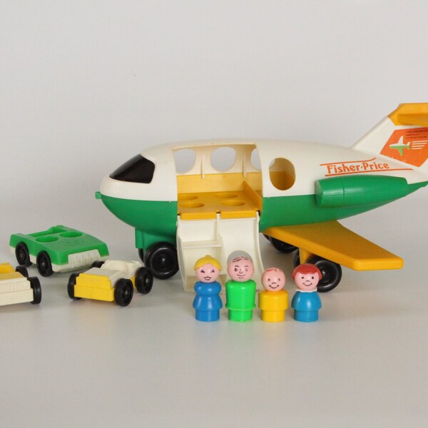 Fisher Price Little People, #182 Play Family JETLINER, 1981-1985, Made in U.S.A. 