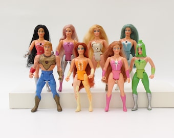 Set of 8 Vintage She-Ra Action Figures, Vintage She Ra Dolls, Princess of Power, 1984