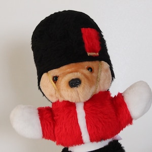 Vintage Royal British Gendarmerie BEAR, 16 1/4&quot; Plush Toy, Stuffed Teddy Bear, Kenner Toys, Made in ENGLAND