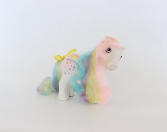 Belle RAINCURL! "Ma Petite Pouliche" Vintage G1, Série "Rainbow Curl Ponies", 1987, Fabriqué en Chine