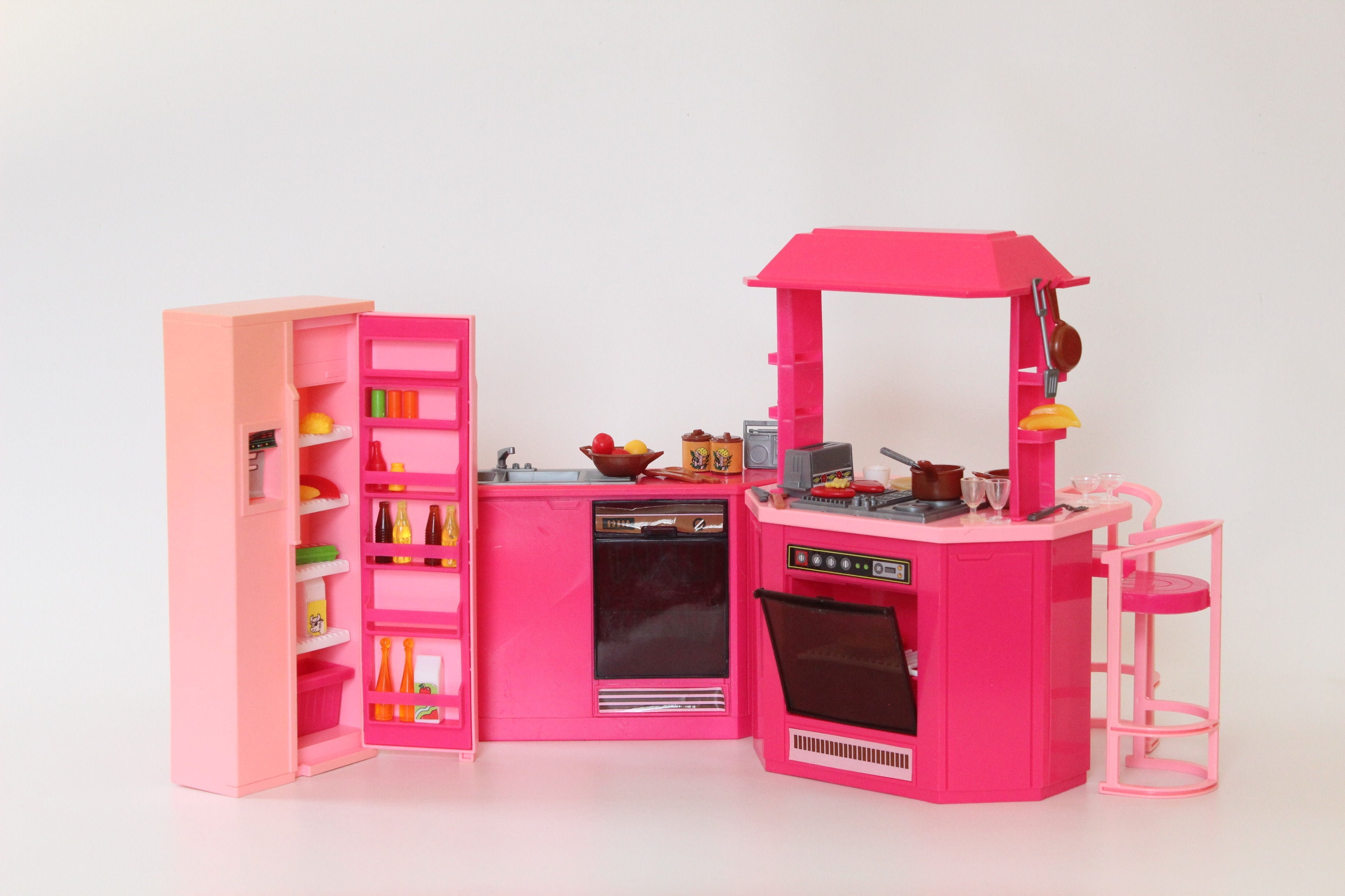 Vintage Mattel Barbie Pink Utensil Deep Fryer Oil Frying Burger