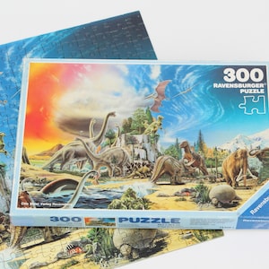 COMPLETE! Vintage RAVENSBURGER Puzzle - 300 pieces, &quot;Prehistoric Animals&quot;, 1986, Made in West Germany
