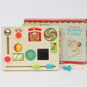 activity center baby box fisher price Crib Busy with Straps - 1984 - so baby can enjoy musical fun anywherewhile developing important skills Fisher Price 3-in-1 Hit Wonder