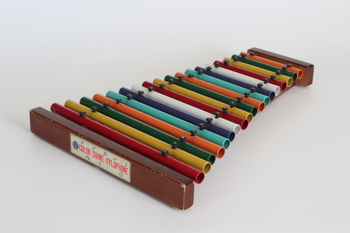 BEAUTIFUL Vintage Color Chime XYLOPHONE Toy 18 Note Antique Etsy