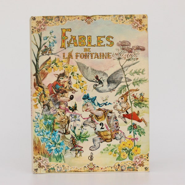 FABLES de LA FONTAINE, 1981, Livre vintage en Français illustré par Cremonini, Imprimé en Italie