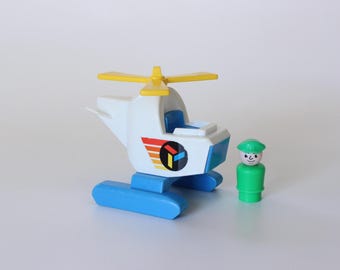 Vintage 1978 Fisher Price Helicopter Little People Quaker