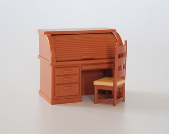 Meubles miniatures Fisher Price, BUREAU et Chaise, #250 et #280 Doll House, 1978-1984