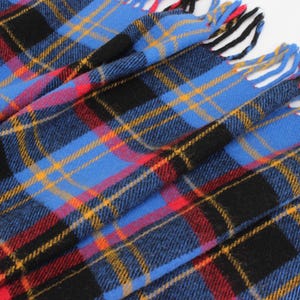 NO Tag - Vintage AYERS "Rough Rider" Wool Plaid Blanket, Sofa Throw Blanket, BLUE Tartan, Made in Canada