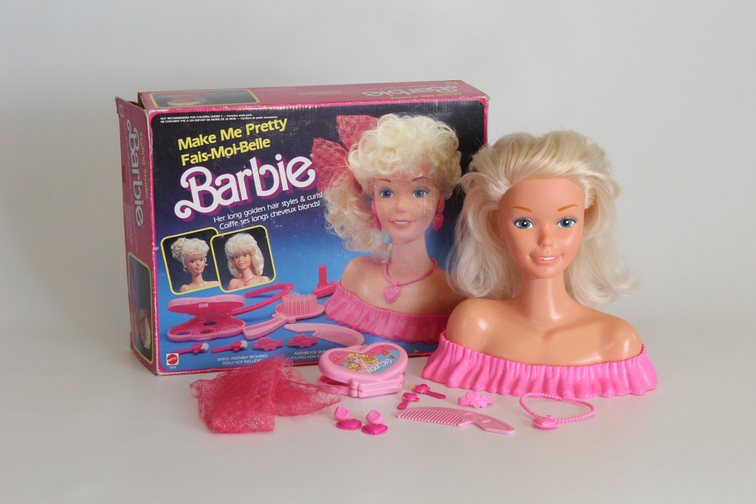 BARBIE Fais-moi Belle 1986, Tête à coiffer avec accessoires dans