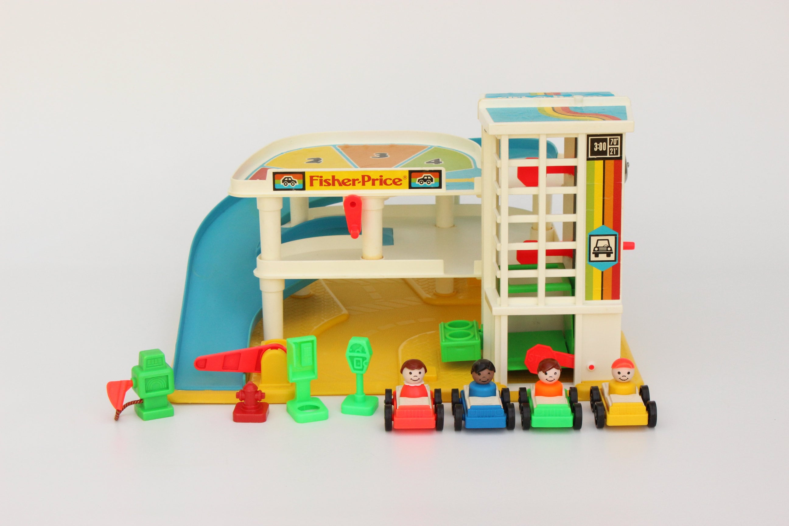 Complete Vintage Fisher Price 2504 Little People GARAGE 1987 1990