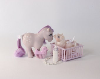 BLOSSOM et son Bébé! "Ma Petite Pouliche" Vintage G1, 1982-1984, Fabriqués à Hong Kong