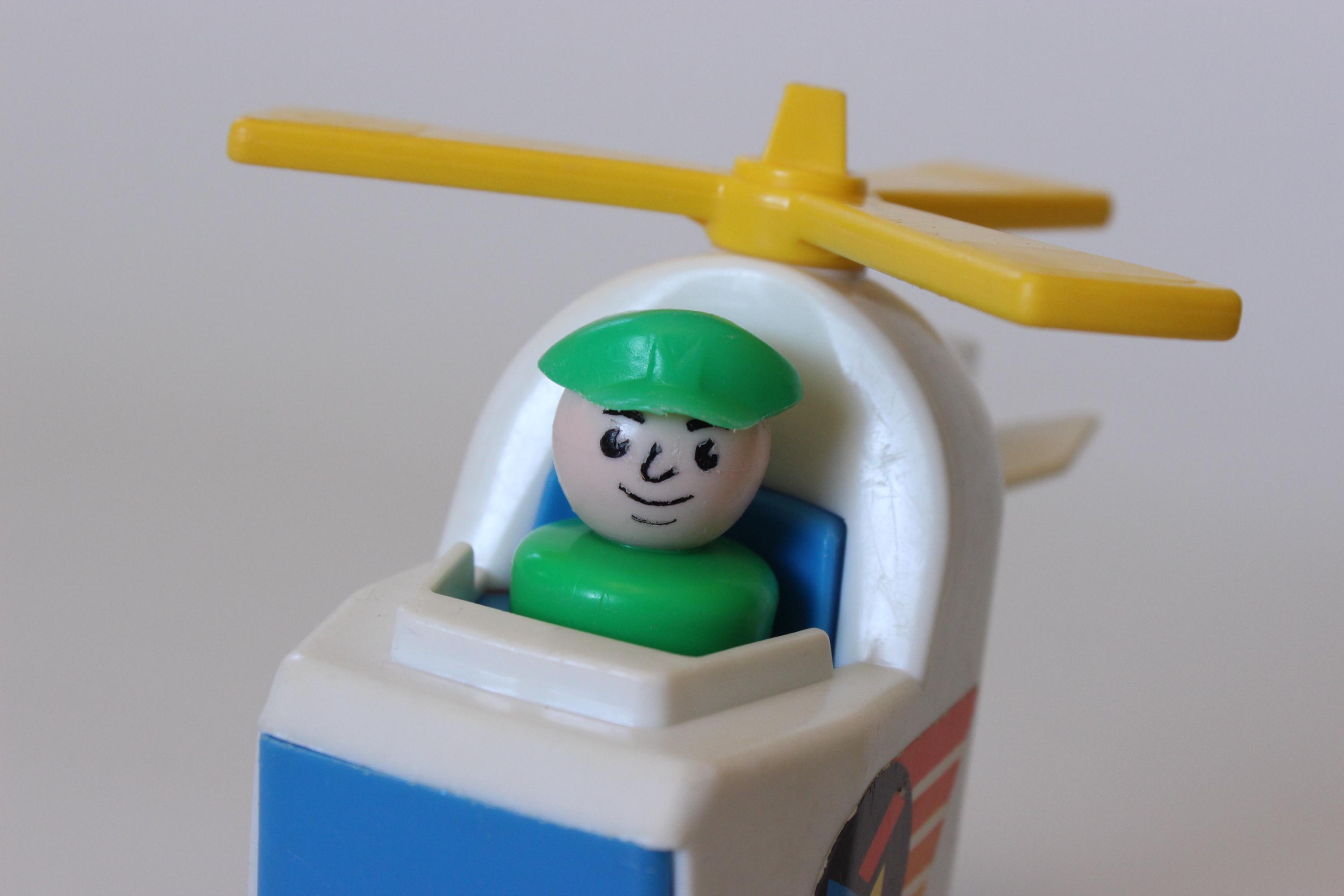 The HELICOPTER and Its Pilot! Vintage Fisher Price Little People