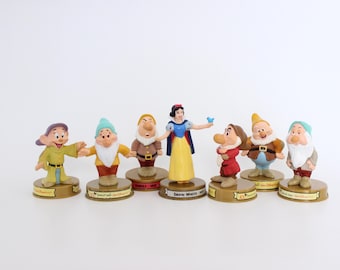 Snow White & Dwarves! Set of 7 Vintage Walt Disney 100 Years of Magic Figurines, McDonald's HAPPY Meals Toys, 2002